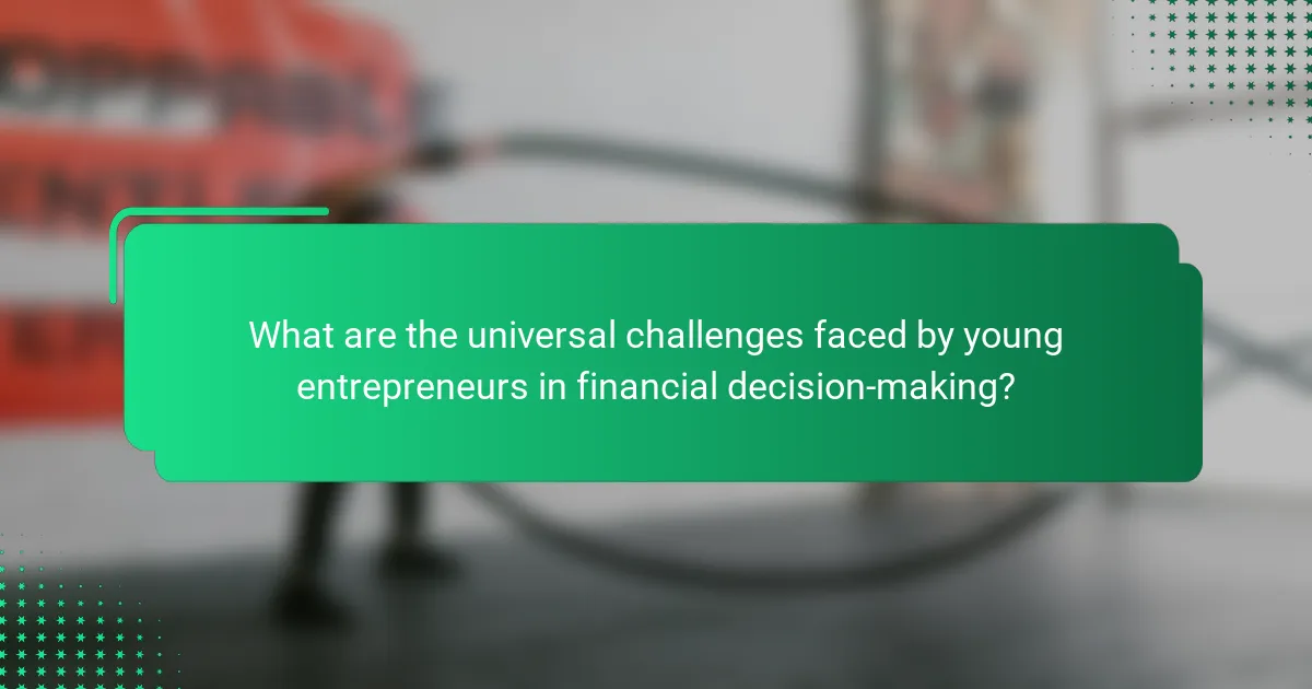 What are the universal challenges faced by young entrepreneurs in financial decision-making?