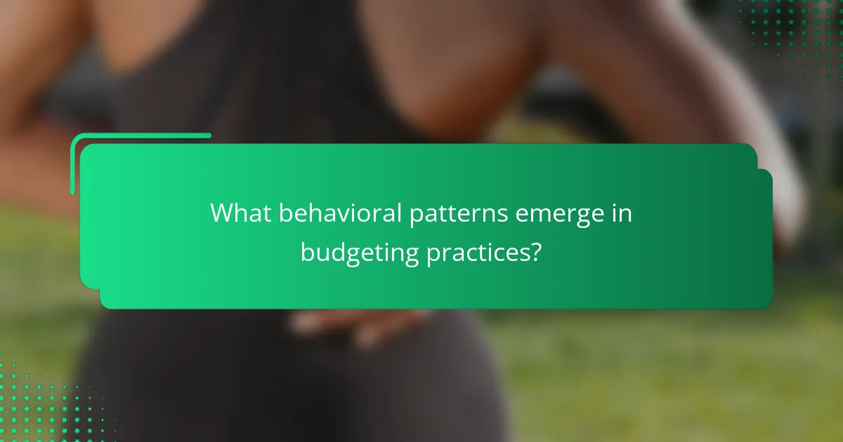 What behavioral patterns emerge in budgeting practices?
