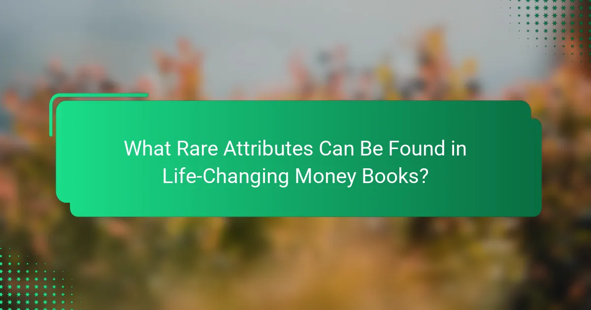 What Rare Attributes Can Be Found in Life-Changing Money Books?