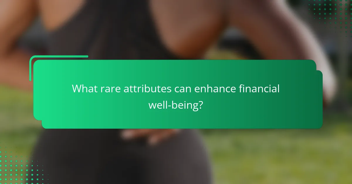 What rare attributes can enhance financial well-being?