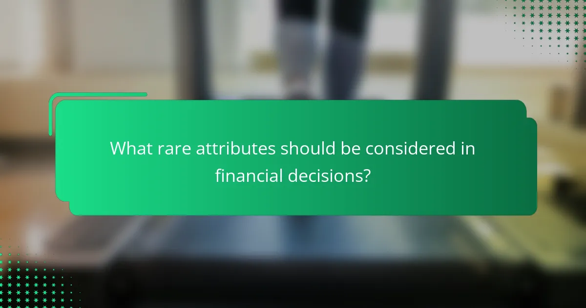 What rare attributes should be considered in financial decisions?