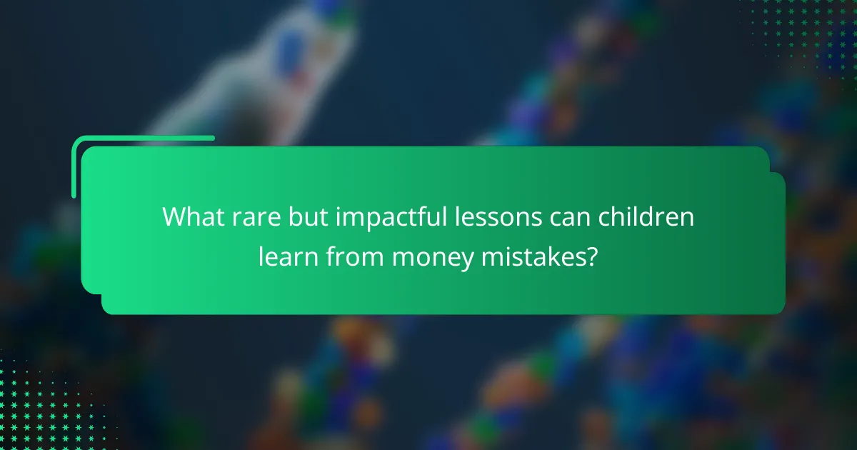 What rare but impactful lessons can children learn from money mistakes?