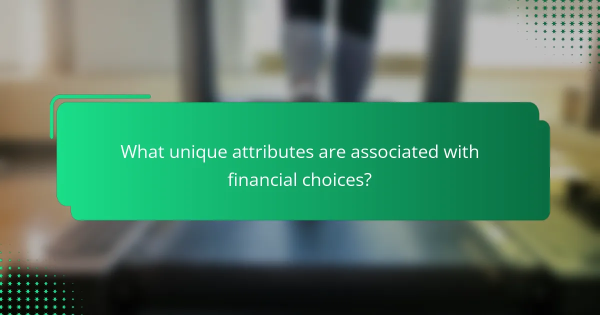 What unique attributes are associated with financial choices?