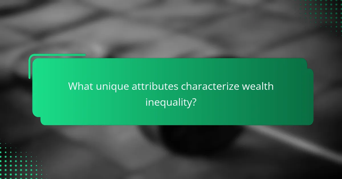 What unique attributes characterize wealth inequality?