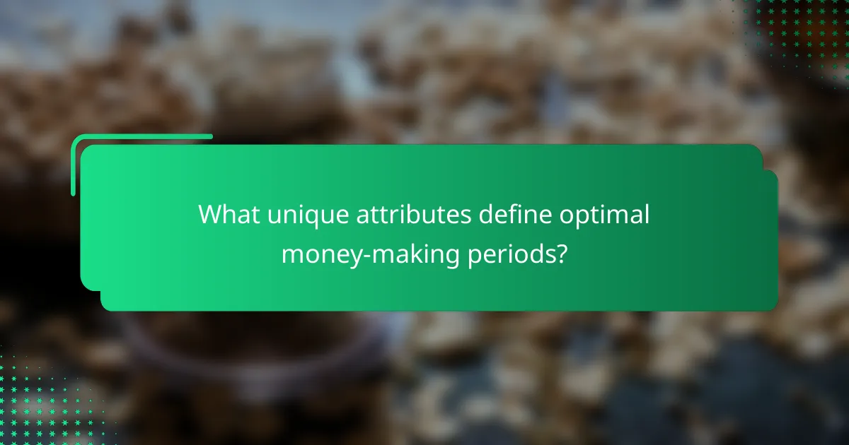 What unique attributes define optimal money-making periods?