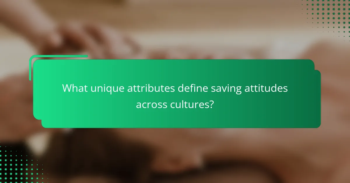 What unique attributes define saving attitudes across cultures?
