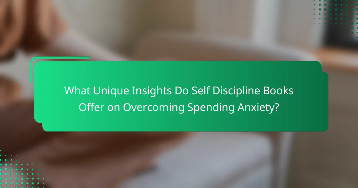 What Unique Insights Do Self Discipline Books Offer on Overcoming Spending Anxiety?