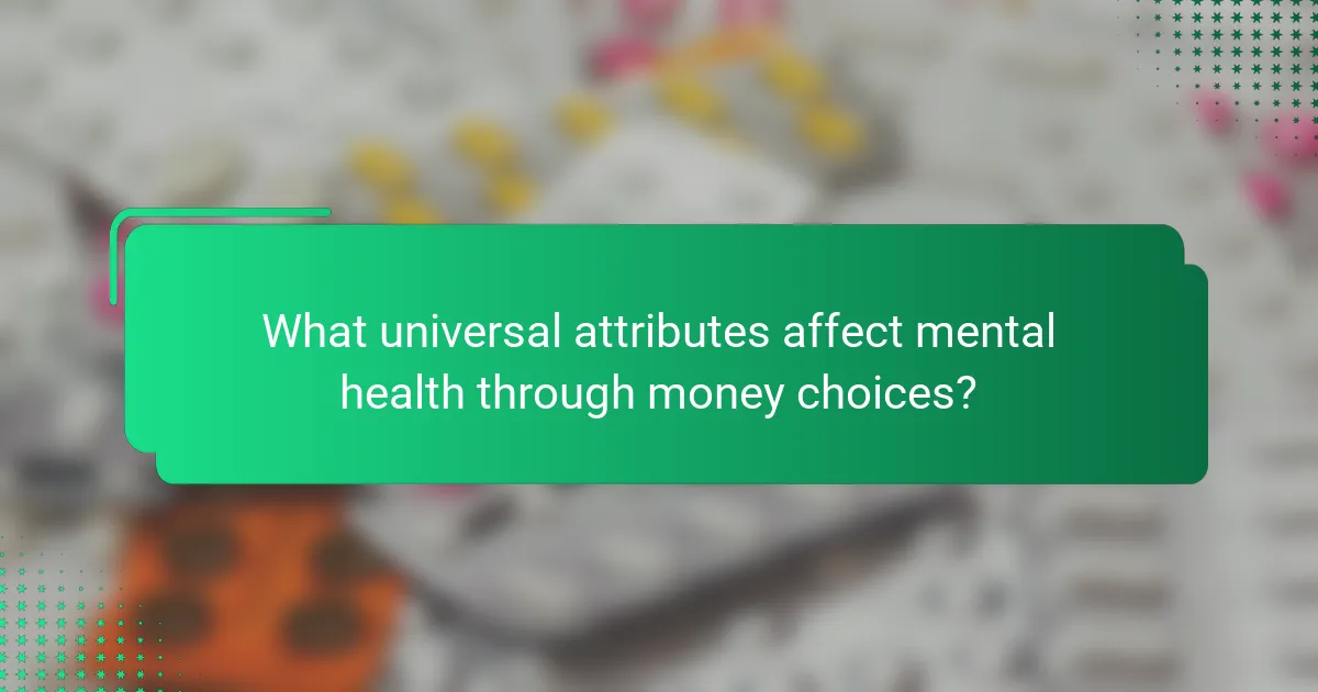 What universal attributes affect mental health through money choices?