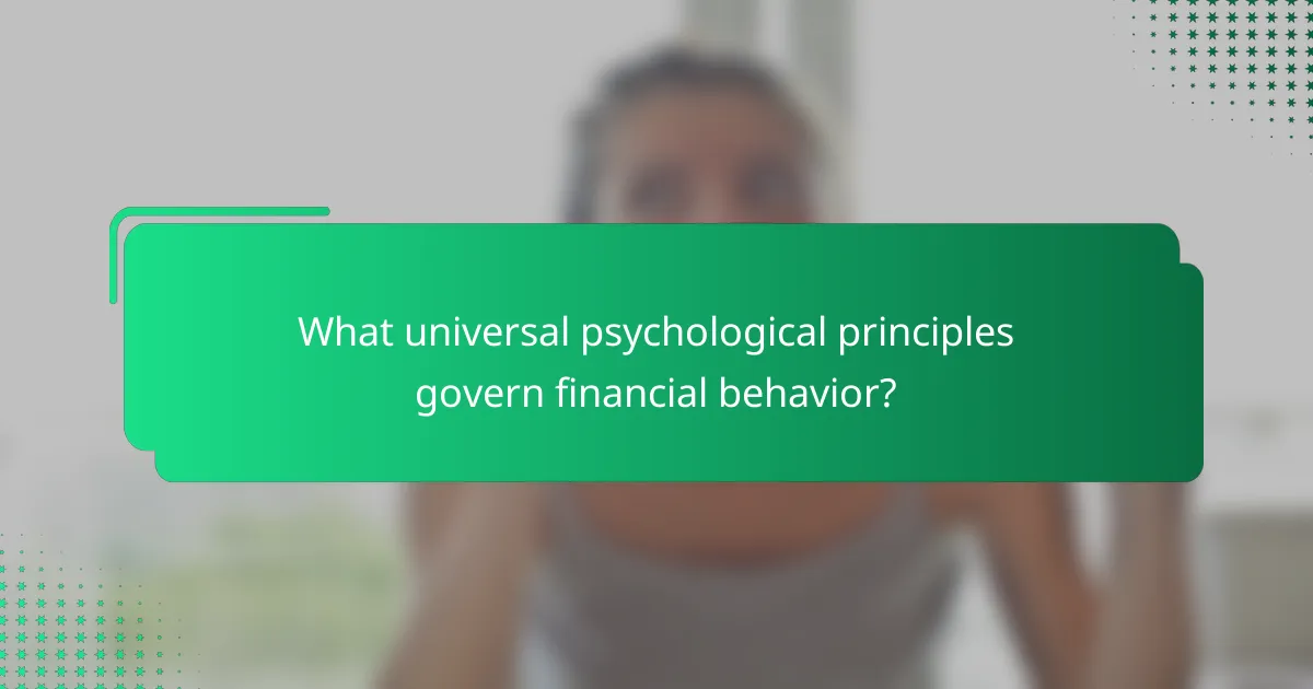 What universal psychological principles govern financial behavior?